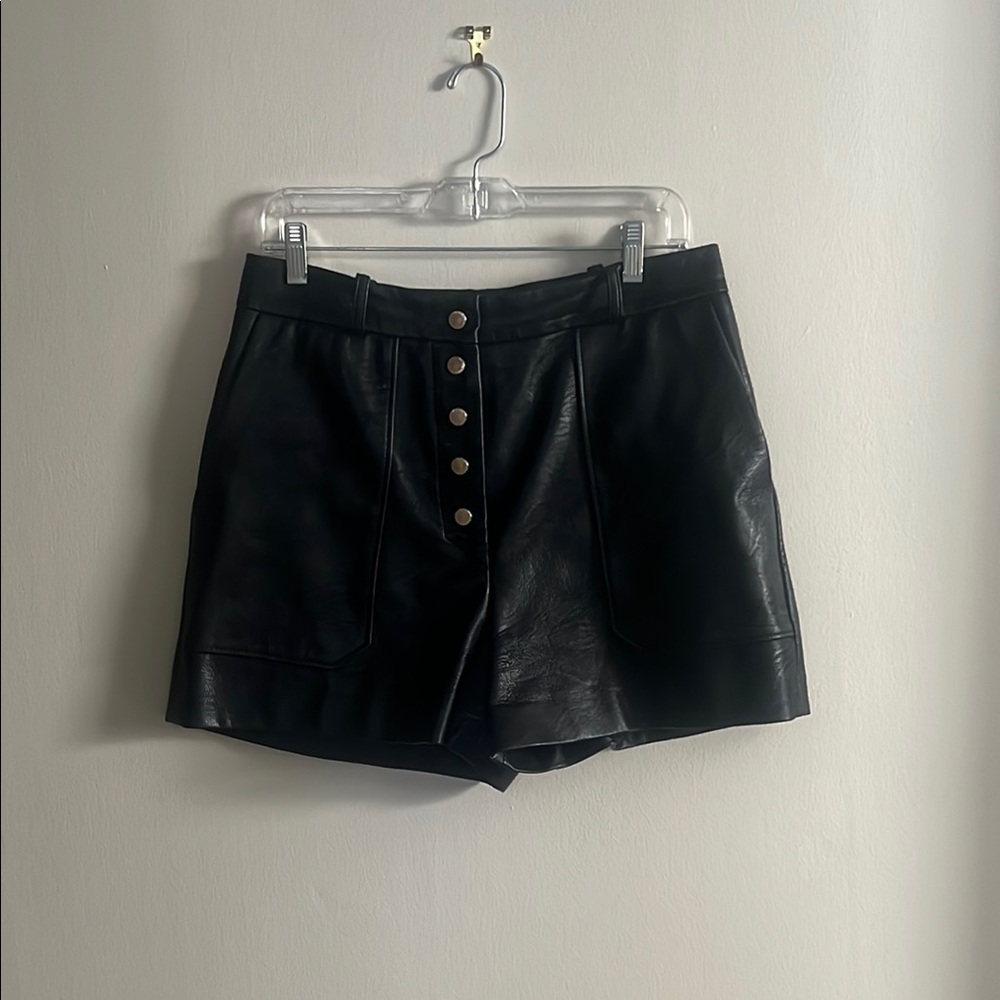 Stella McCartney Black Leather Shorts